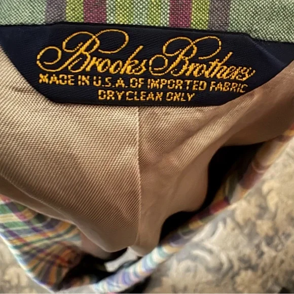 Vintage Brooks Brothers Plaid Derby Bold Sport Blazer USA Preppy Size 42R
